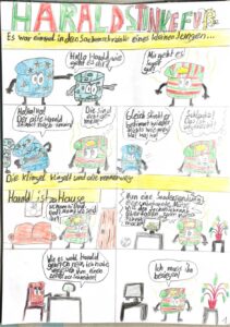 Comic von Lou G., Linus G., Justus C. & Tiago J.G., Rolandschule, Düsseldorf – Bester Comic 9/10 Jahre
